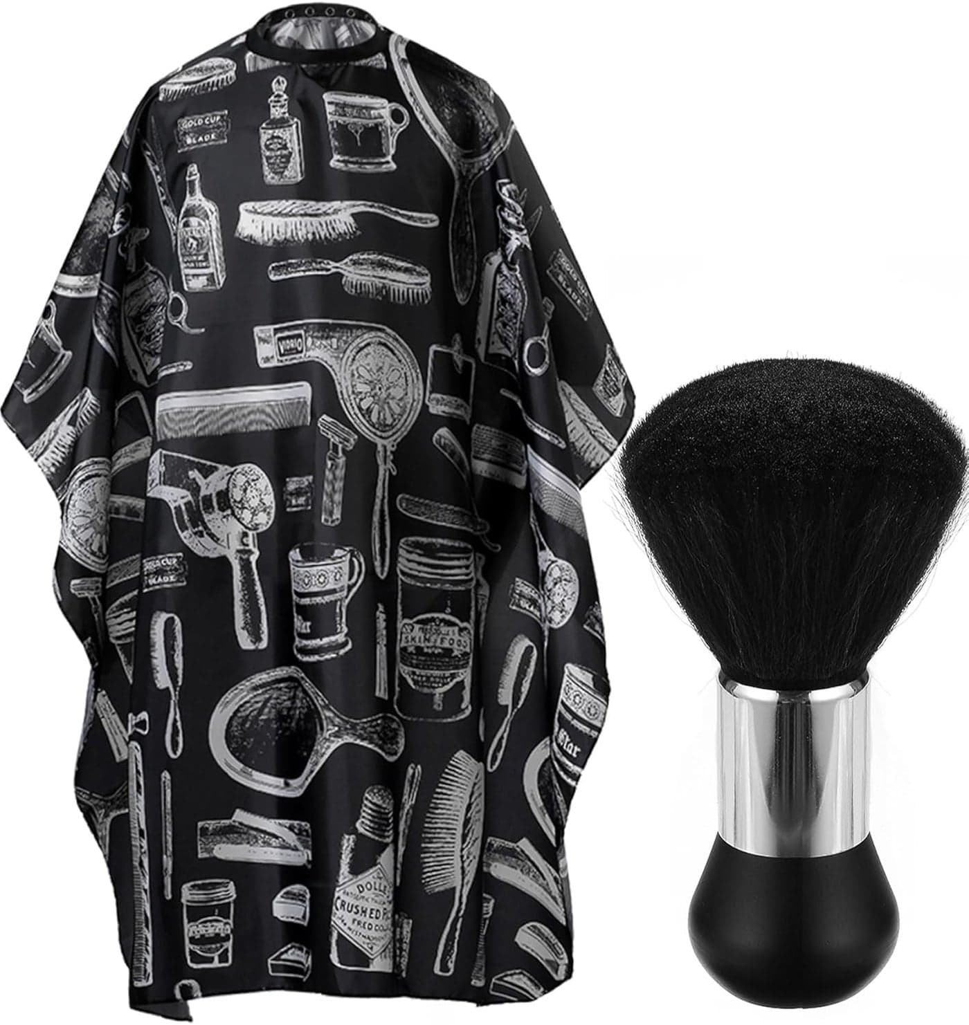 Professional Hair Cutting Cape with Neck Duster Brush Salon Barber Cape Hairdressing Accessories Floral Print