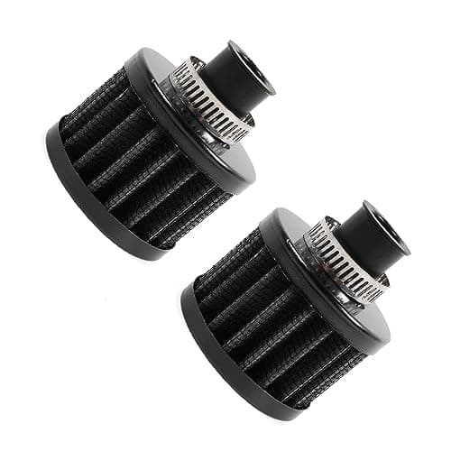 MUGE RACING 2Pcs Air Filter Cold Air Intake Filter Breather 12mm Valve Cover Breather Filter For Car and MotorcycleBlack