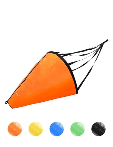 BLUEWING 62in Sea Anchor Drift Sock 840D Nylon Parachute Fishing Drogue for Marine Boat/Jet Ski/Sail, Orange