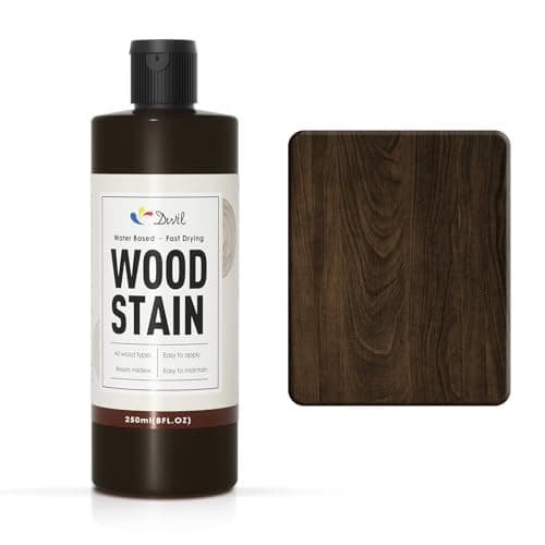 DWIL Water Based Wood Stain - Multiple Finishes, Fast Drying, Indoor and Outdoor Furniture, Wood Paneling, Cabinets and More, Low Odor & Non-Toxic (8.5oz Black Walnut)
