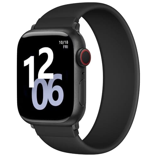 Zedoli Sport Solo Loop Band Compatible with Apple Watch Bands 40mm 42mm 41mm 38mm Women, Stretchy Soft Silicone Elastic Waterproof Replacement Strap for iWatch Series 11 10 9 8 7 6 5 4 3 2 1 SE, Black
