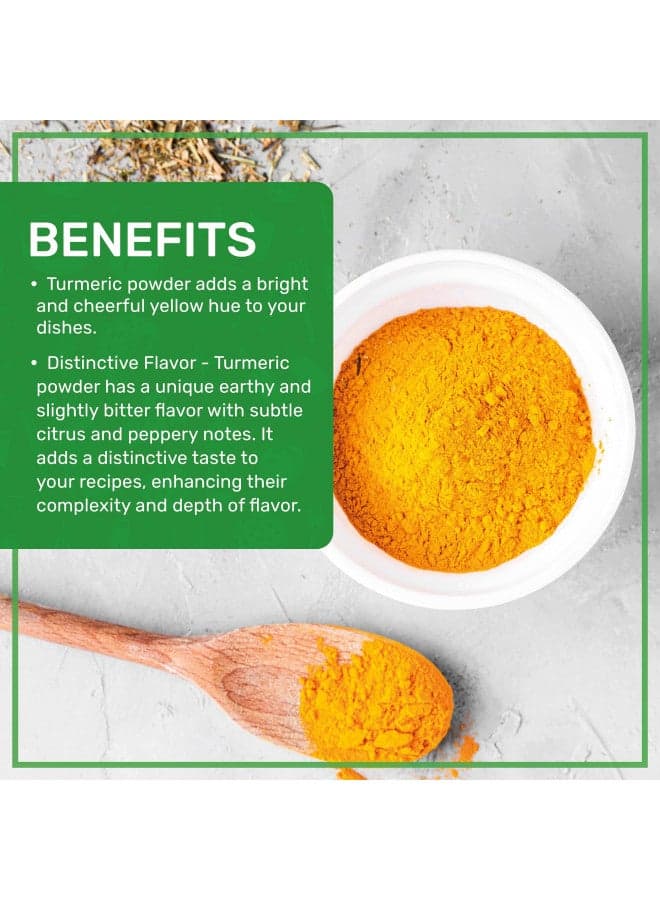Organic Turmeric Powder 1 Pound Jar by Jiva Organics - 100% Raw with Curcumin - Lab Tested & Reports Available - Raw from India