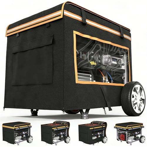 Generator Covers While Running Waterproof, 32"L x 24"W x 24"H Heavy Duty Generator Covers for Outside, Compatible with 5000W-10000W Generator, Overall Protection for Generator, Black