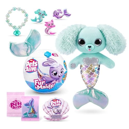 Pets Alive Furmaids by ZURU Mermaid Plush Interactive Lights Sounds Girls Toy Green Puppy