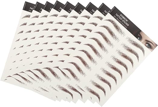 Lurrose 9 Sheets Eyebrow Tattoo Stickers 6d Hairlike Eyebrow Colors Transfers Sticker Peel Off for Makeup Brown01