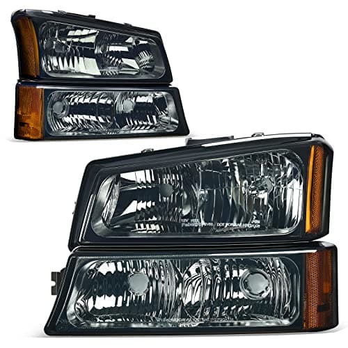 AUTOSAVER88 Headlight Assembly Compatible with 2003-2006 Chevy Avalanche/2003-2007 Chevrolet Silverado 1500 2500 3500 1500HD 2500HD Pickup