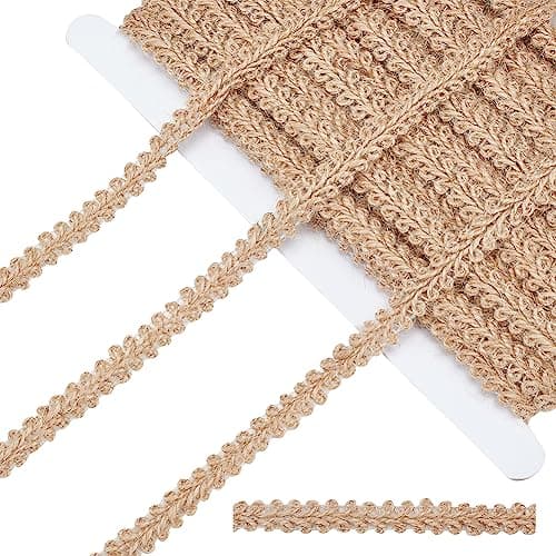 PH PandaHall 22 Yard Braided Burlap Ribbon Burlywood Lace Craft Ribbon 11mm38 Inch Rustic Woven Braid Trim Jute Ribbons for Bohemian DIY Crafts Costume Slipcover Curtain Clothing Sofa Home Decor