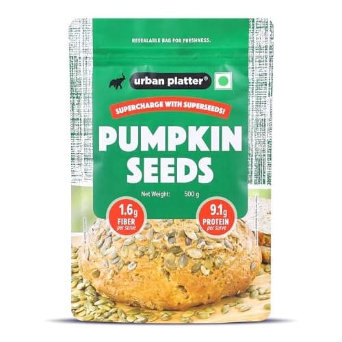 Urban Platter Pumpkin Seeds, 500g (Pepitas, Naturally Rich in Protein & Healthy Fats, Snack, Sprinkle & Bake)