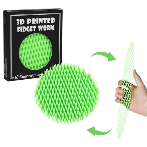 Sushret Fidget Worm Toy Real 3D Printed Toys Funny Pocket Worm Fidget Toy for Adults Kids Silent Resistance Stress Relief Toy Desk Fidgets for Adults Kids Fluorescent Green