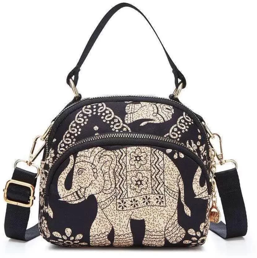 BANQLYN Small Size Backpack Multipurpose Shoulder Bag Crossbody Bag for Girls Women’ s Totes,Black colour bag/Premium solder bag/Premium women bag (Elephant)