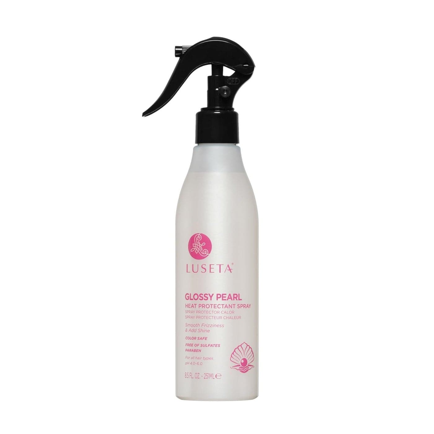 Luseta Glossy Pearl Heat Protectant Spray Smoothing Thermal Protection Treatment Enhance Shine and Add Strength for All Hair Types Protect Hair from Heat Damage 85oz