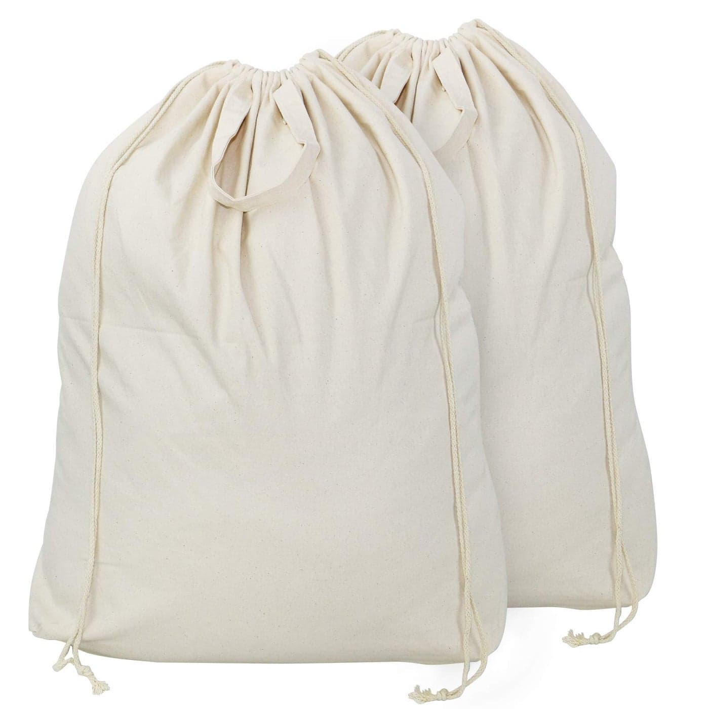 2 Pcs Canvas Laundry Bags with Carrying Handles Drawstring Closure Machinewashable Laundry Basket Hamper Liner Replacement Bags