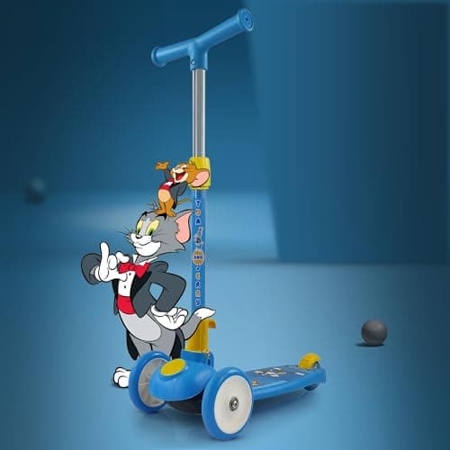 NHR Tom & Jerry Scooter for Kids, Scooter, Scooty, Kids Scooter, Scooter for Kids 3+ Years, Smart Kick Scooter with Adjustable Height N Foldable Scooter for Kids (Capacity 40Kg | Blue)