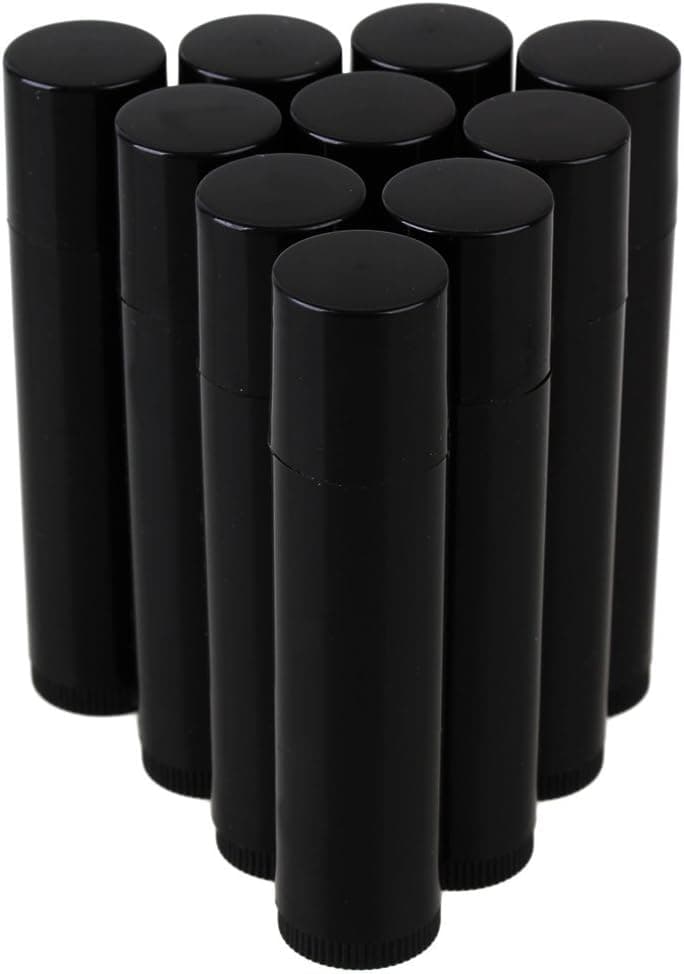 25Pcs 5G 5ML Empty Plastic Lip Balm Tubes Containers Lip Gloss Storage Container Black