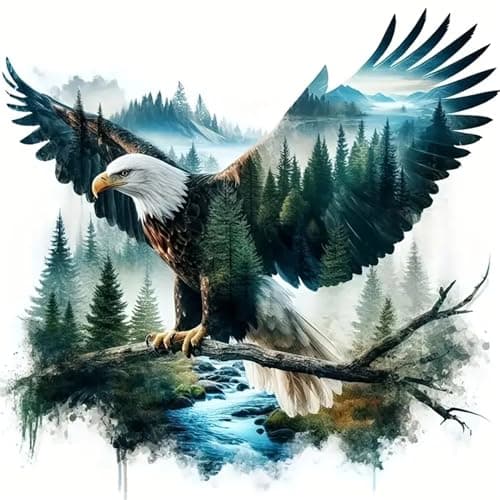 Zythron Eagle Diamond Art,Diamond Art Kits for Adults Beginner,Landscape Eagle Diamond Painting 5D Full Drill Painting Kit Art and Crafts for Adult Home Wall Decor 14 X 14inch
