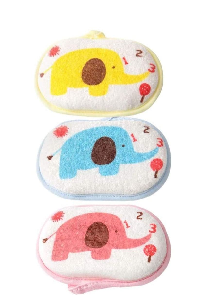 Baby Bath Sponge, Soft Foam Scrubber Natural Sponge for Bathing, Shower Body Cute Cotton Rub Kids Babies Men Women, Set of 3