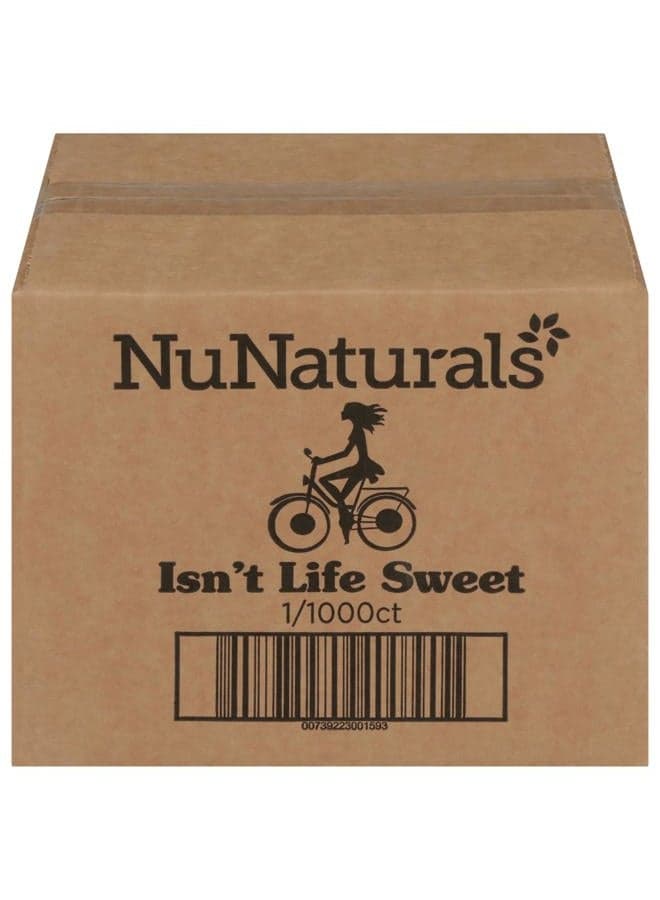 NuNaturals White Stevia Powder Packets, Single-Serve, Zero Calorie Sugar Substitute, 1000 count
