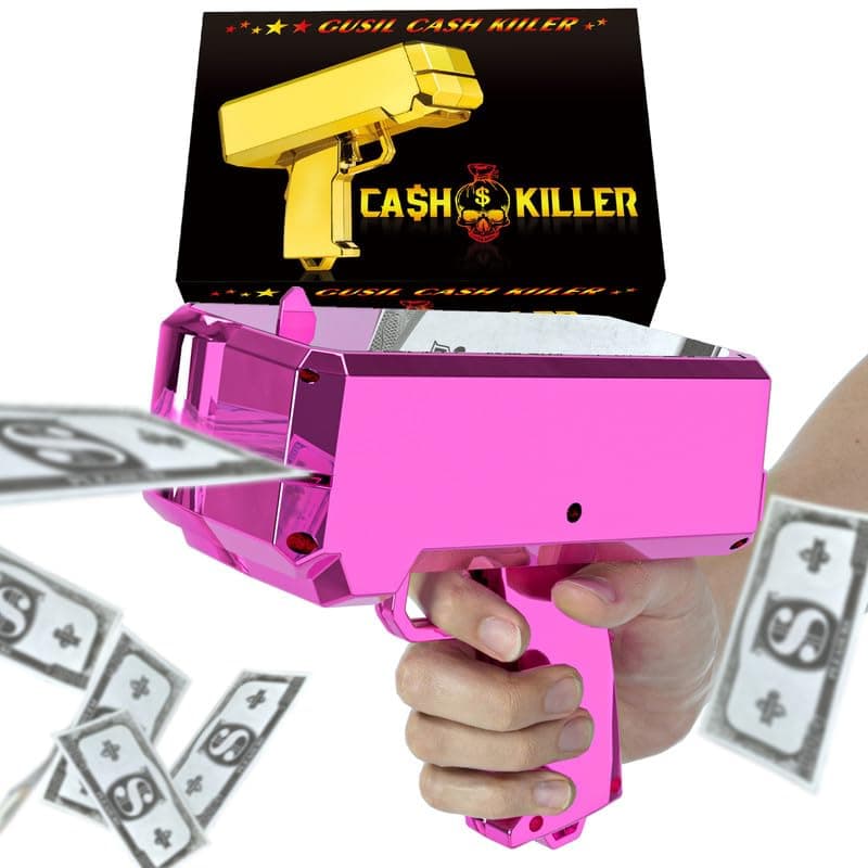 Gusil Money Gun Shooter Cash Cannon Bills Gun Make It Rain Toy GunHandheld Spary Cash Gun for Game Movies Party Supplies