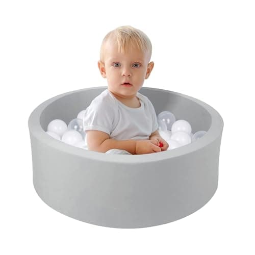 WINTECY Small Memory Foam Ball Pit for Kids Soft Ball Pool Round Ball Pit for Toddlers PlayBalls are NOT Included