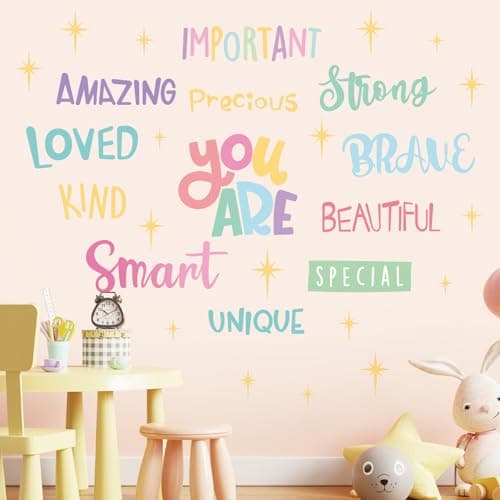 SHUCHING Inspirational Quotes Wall Decal Peel and Stick Vinyl DIY Wall Sticker Wall Decor for Girls Bedroom Nursery