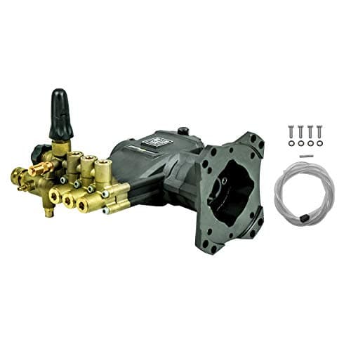 AAA Pumps 90038 Horizontal Triplex Plunger Replacement Pressure Washer Pump Kit 3800 PSI 35 GPM 1 Shaft Includes Hardware and Siphon Tube for Industrial Gas Powered Machines Black