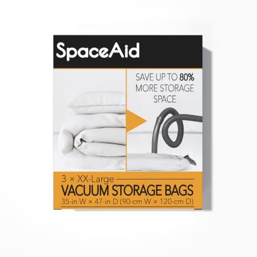 SpaceAid Jumbo Vacuum Storage Bags, Space Saver Sealer Compression Bags for Comforters, Blankets, Pillows, Bedding, Clothes (XX-Large 3 Pack)