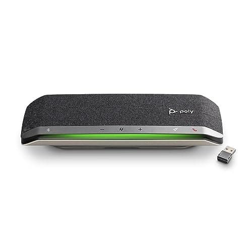 Poly Sync 40 Smart Speakerphone Plantronics Flexible Workspaces Connect to PCMac via BT700 Adapter and Smartphones via Bluetooth Works with Teams Zoom Amazon Exclusive