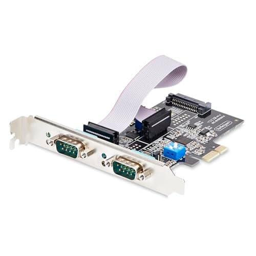 StarTechcom 2Port Serial PCIe Card DualPort PCI Express to RS232RS422RS485 DB9 Serial Card StandardLowProfile Brackets 16C1050 UART ESD Protection WindowsLinux TAA