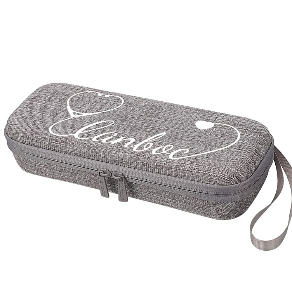 Canboc Hard Stethoscope Case Compatible with 3M Littmann Classic III, Lightweight II S.E, Cardiology IV, MDF Acoustica Stethoscope, Mesh Pocket fits Medical Scissors, Penlight, Oral Thermometer, Grey