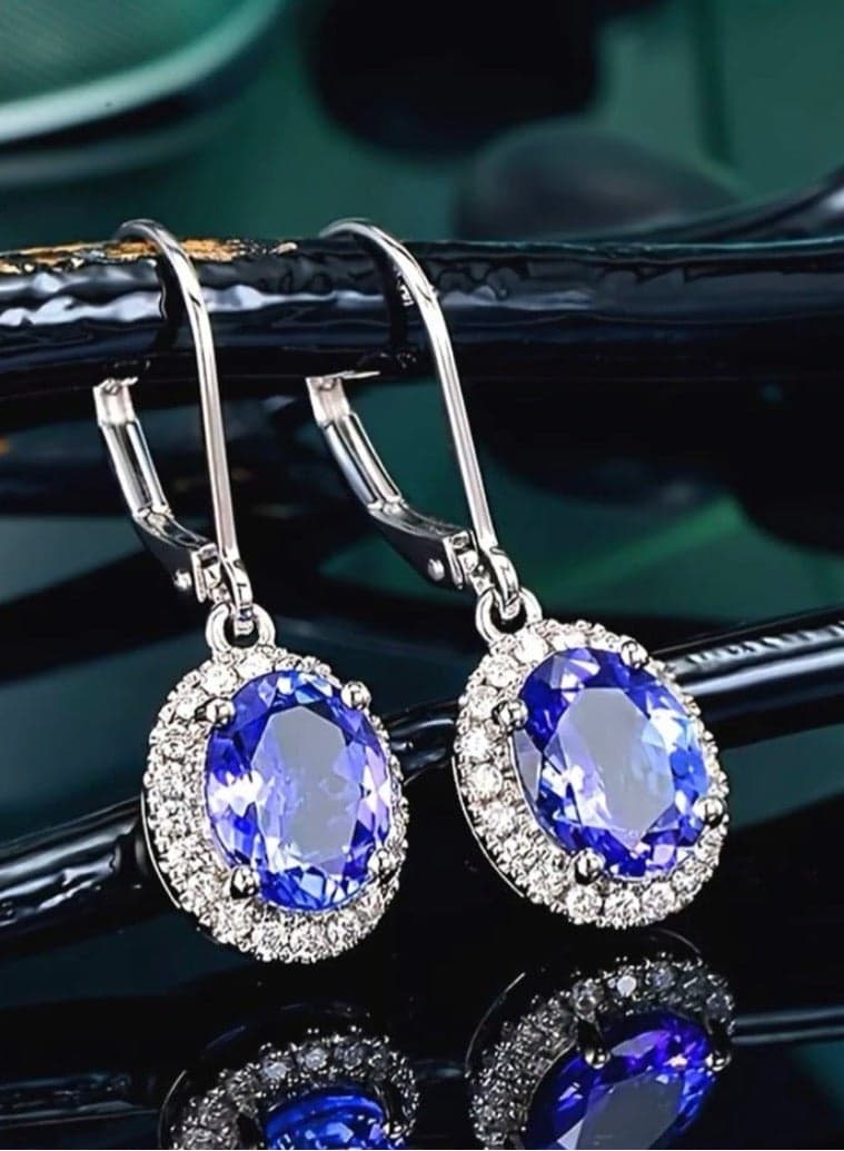 Elegant Silver Plated Cubic Zircon Earrings For Women