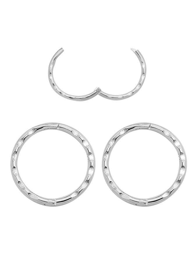 365 SLEEPERS Sterling Silver Faceted Hinged Hoop Sleeper Earrings - Hand Made In Australia - Nickel Free Hypoallergenic - 8mm - 10mm - 12mm - 14mm