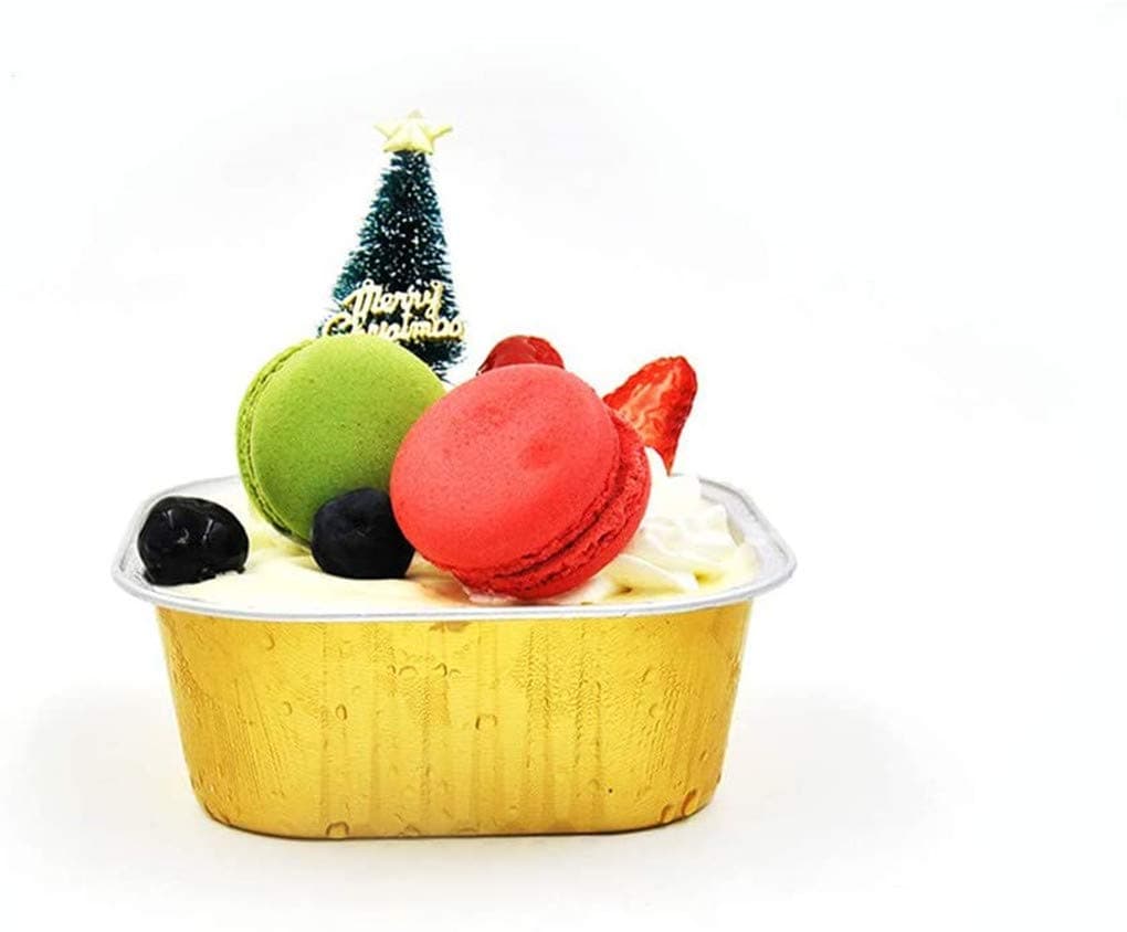 KEISEN square 4 25 Disposable Aluminum Foil Cups 300ml for Muffin Cupcake Baking Bake Utility Ramekin Cup 24PK