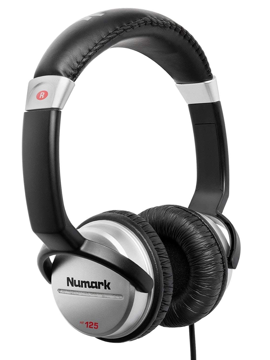 Numark Hf125 Professional DJ Headphones Wired On Ear Headphones With Mic With Closed Back Design For Superior Isolation, Black And Silver