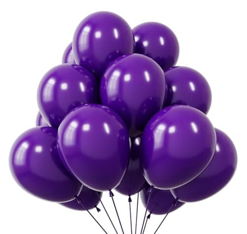 KBZVNAF Dark Purple Latex Party Balloons 50 Pack 12 inch Helium Matte Purple Balloons for Birthday Wedding Baby Shower Halloween Party Decorations