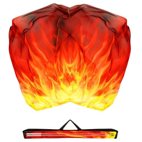 Baisdan 54x45 Worship Flags for Dance Church Praise Dance Flags for Worship Fire Flag with Flexible Rods Carrying Bag Set of 2 OrangeRedBlack