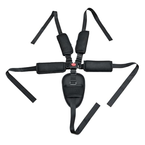 Universal 5 Point Harness Seat Belt for High Chair,Seatbelt Crotch Cushion Shoulder Pads,Adjustable Safety Harness Strap Belt Kit with Shoulder Pads & Guarding Pad