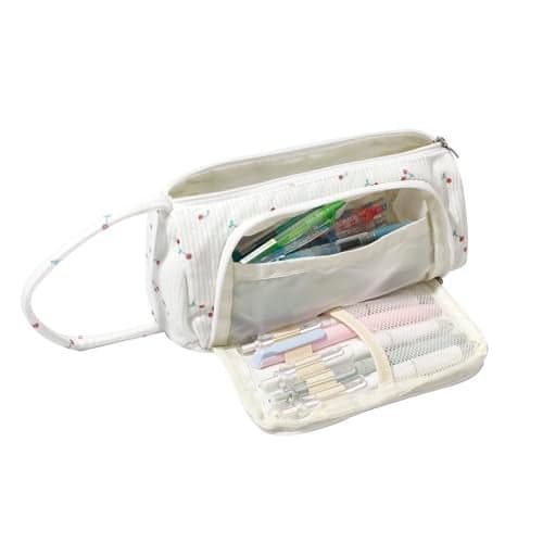 OZAOZ Large Pencil Case Pouch School Supplies Aesthetic Stationery Pen Bag for Girls Kids (D Cherry)