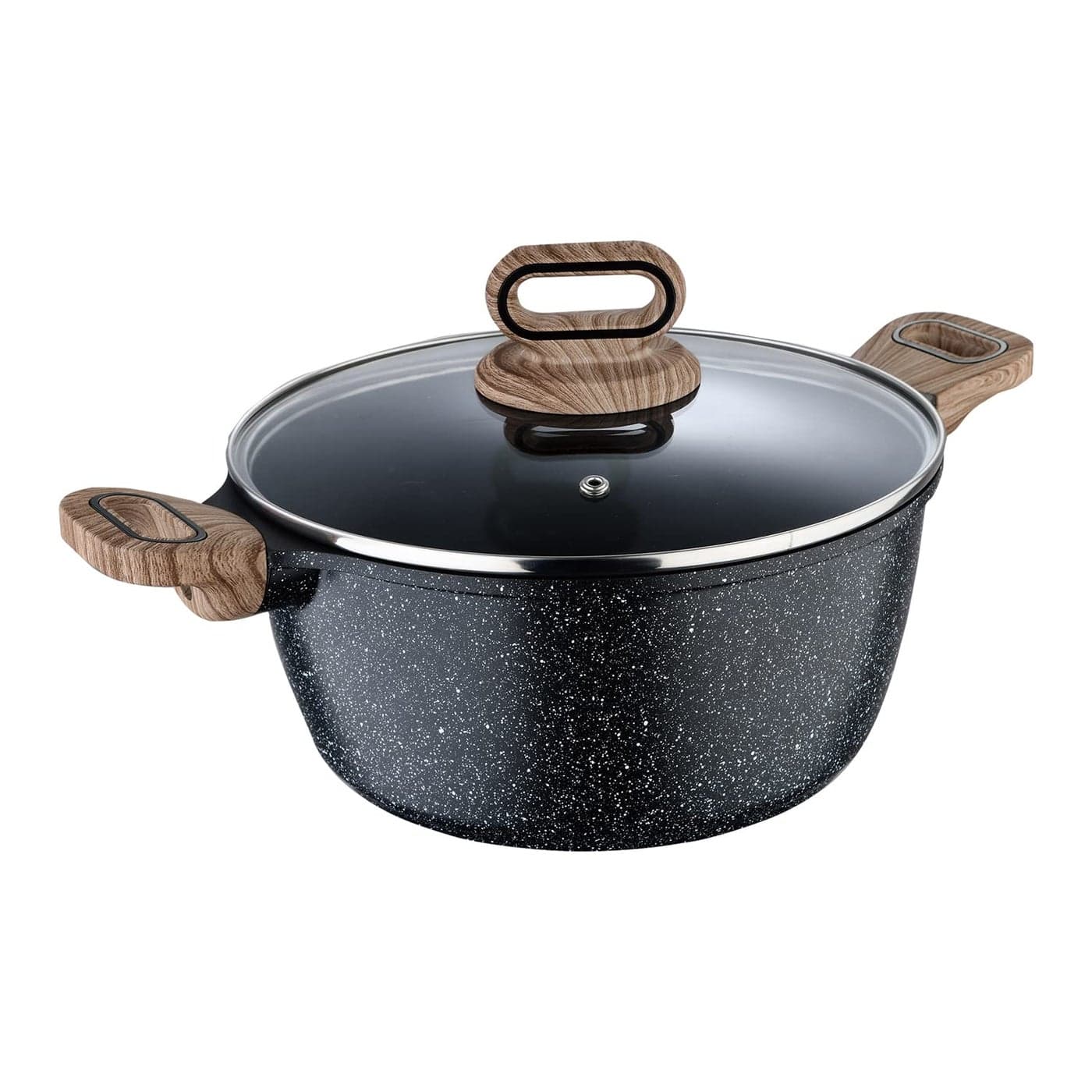 BERGNER Ultimate NonStick Casserole With Glass Lid 24 Cm 38L Heatdot Technology Induction Base Food Safe Grey 38 Liter