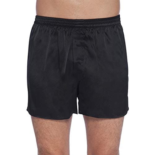 Intimo Men's Classic Silk Boxers, Black, Small