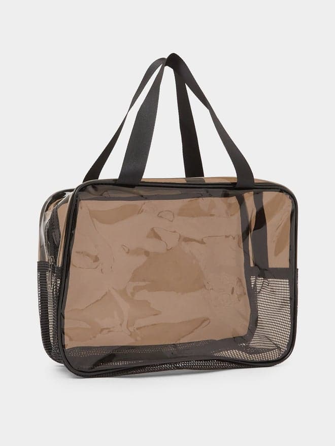 Styli Black Trim Transparent Wash Bag