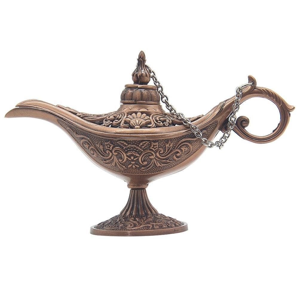 AVESON Classic Vintage Hollow Magic Genie Light Costume Lamp Home Table Decoration Gift Small 47x17x29 Copper