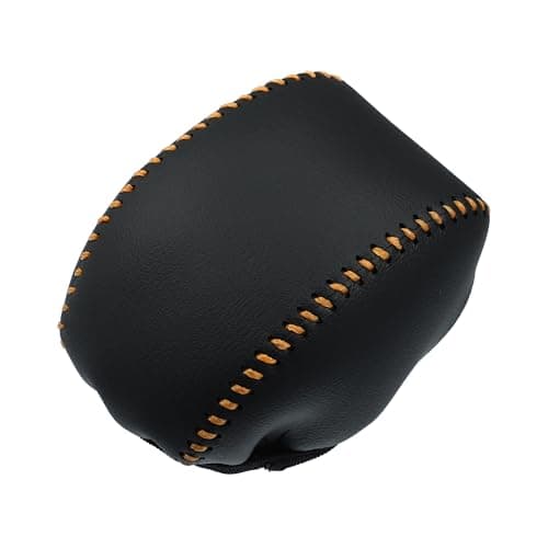 ACROPIX Car Gear Shift Knob Cover Protector Gear Shift Knob Trim for Toyota Rav4 2019-2022 Black W/Orange Stitches Car Parts