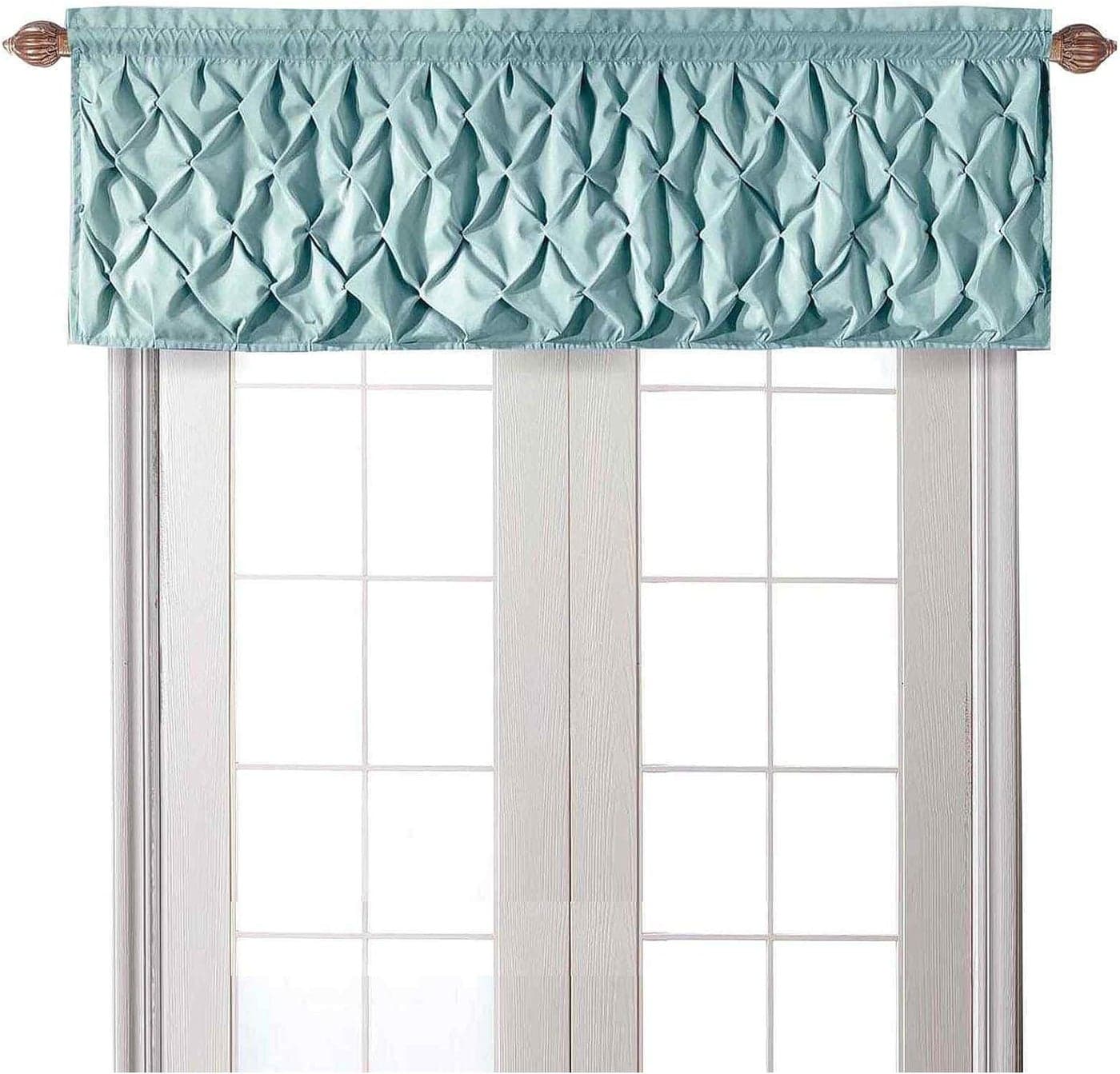 VCNY Home Valance Window Treatment with Rod Pocket Modern Home Decor Carmen Blue 60 x 20