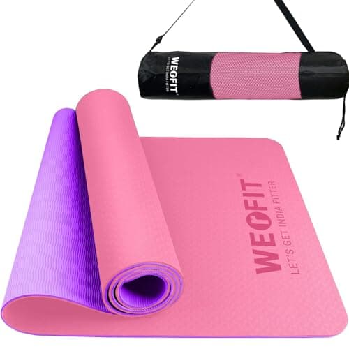 WErFIT TPE Yoga Mat for Woman with Carry Bag | Size: 2 X 6 Feet, 6 mm Thick, TPE Material | Exercise mat for Home Workout | Gym Mat for Fitness, Pilates, and Meditation, Anti-Tear, Anti-Slip