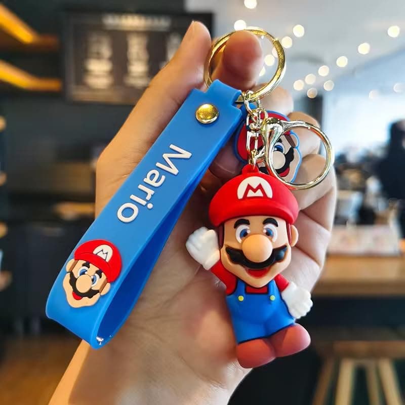 WARMINGO DE Mario Keychain For Game Lovers | 90s Kids Gift | Bag Hanging Charms For Bags Car Bike or Gifting | Kids Return Gifts | Cute Keychain For Girls