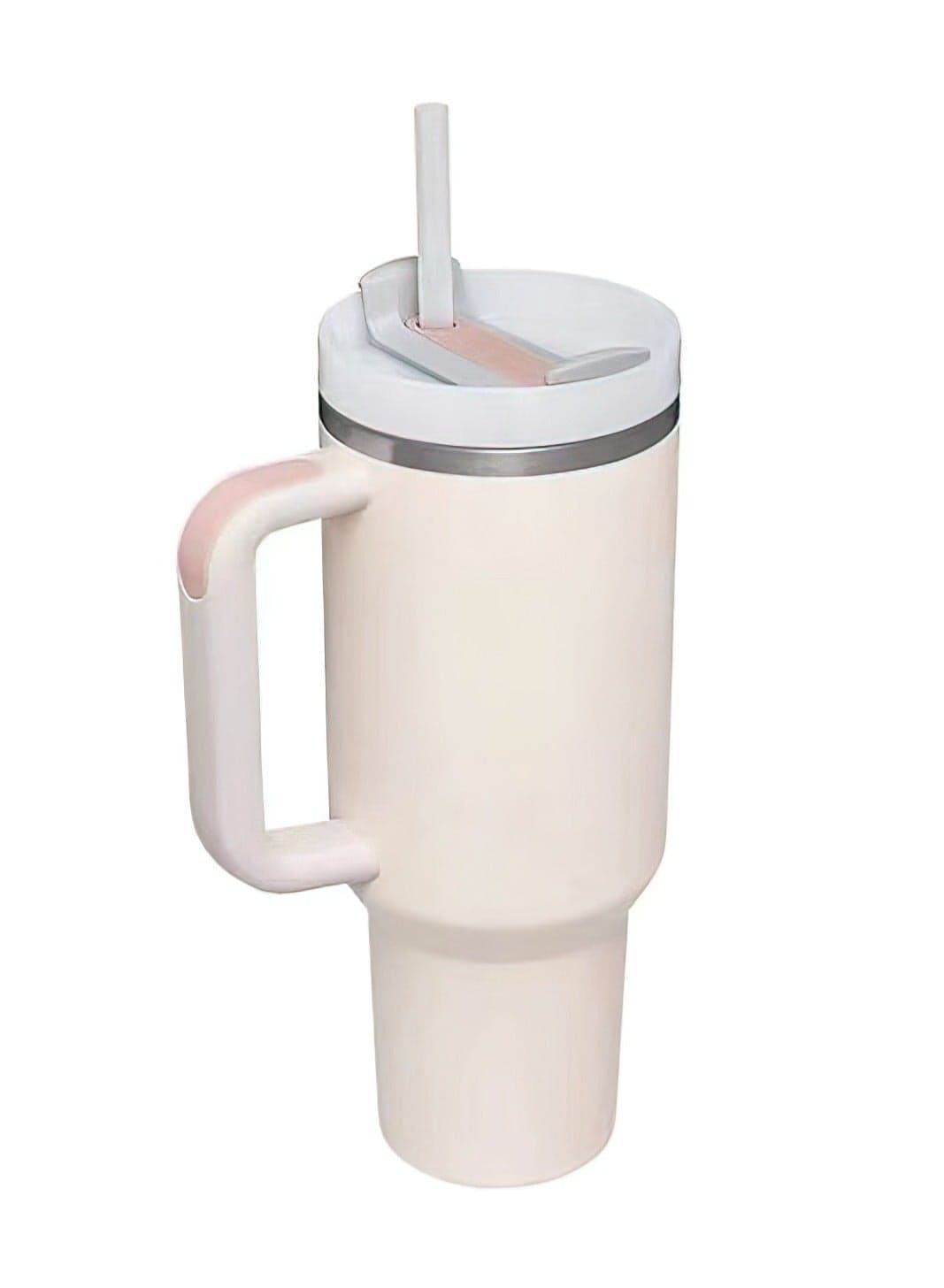 40oz Insulated Cup with Lid and Straw, Reusable 304 Stainless Steel Water Bottle, Iced Coffee Bear Travel Mug for Car/Gym/Fitness (Rose Quartz)