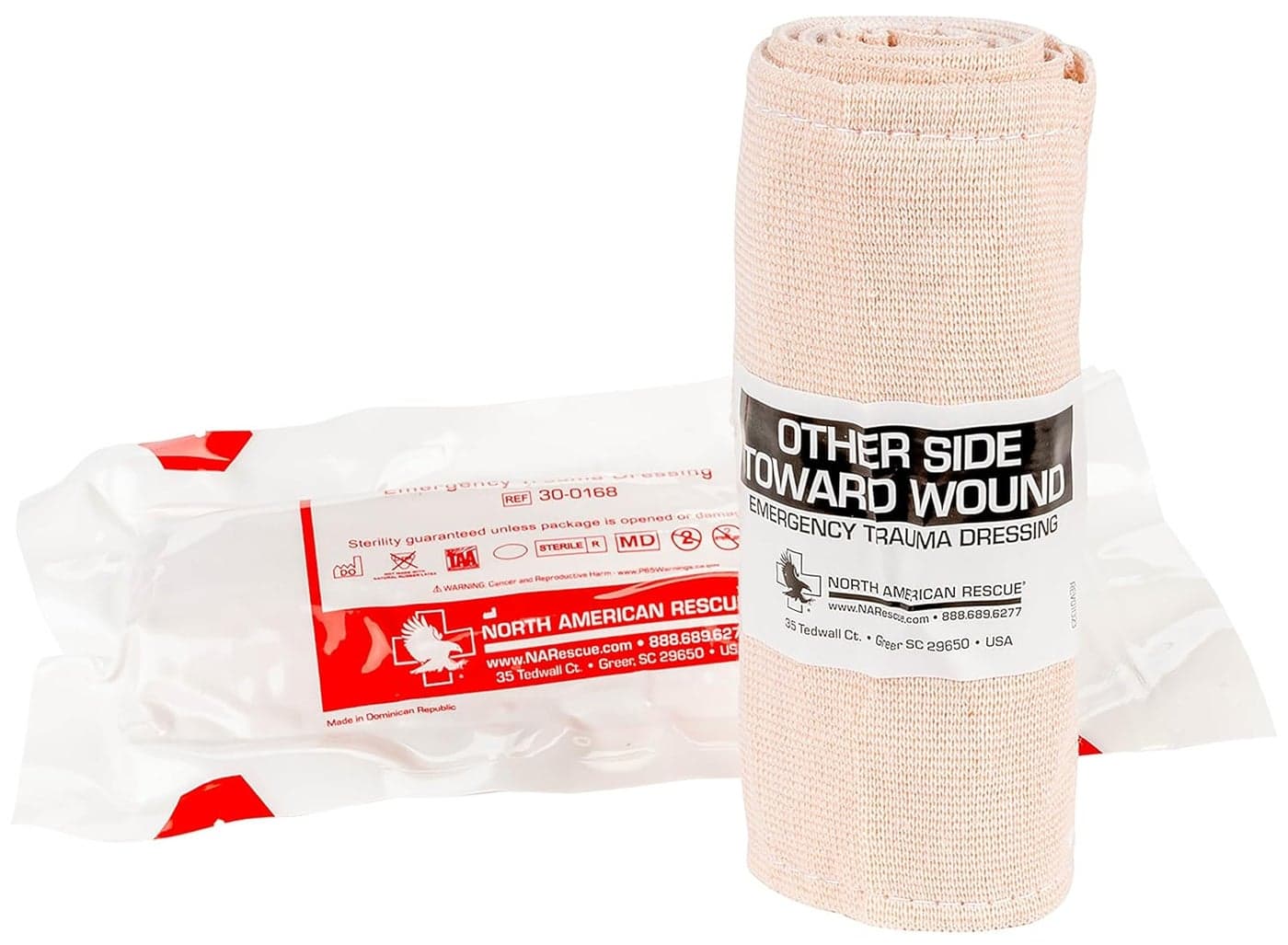 Rolled Responder ETD Emergency Trauma Dressing 6 Inch NAR Sterile Bandage Wrap for Wounds Bleeding Control 300168