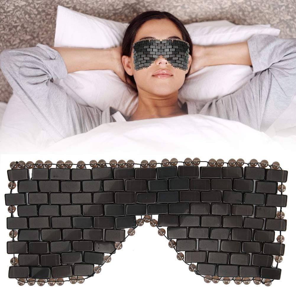 Jade Eye Mask Jade Stones AntiAging Cooling Jade Eye Mask Sleeping Masks Eye Treatment Massager Eye Covers for Jade Mask for Sleeping Masks Relief Eye FatigueObsidian