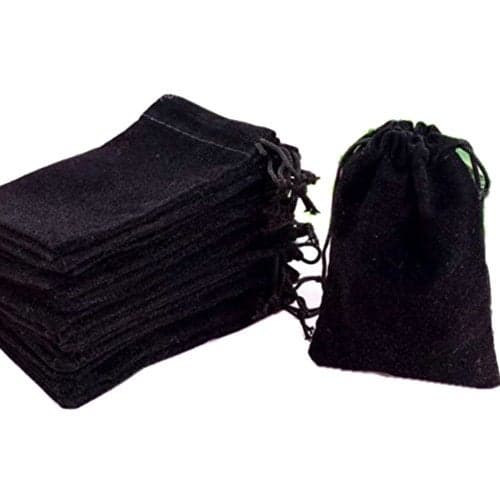 GYBest Jewelry Bag, Velvet Drawstring Bag Pouch with 50pcs, 3x4 inches, Black (Jewelry Storage)