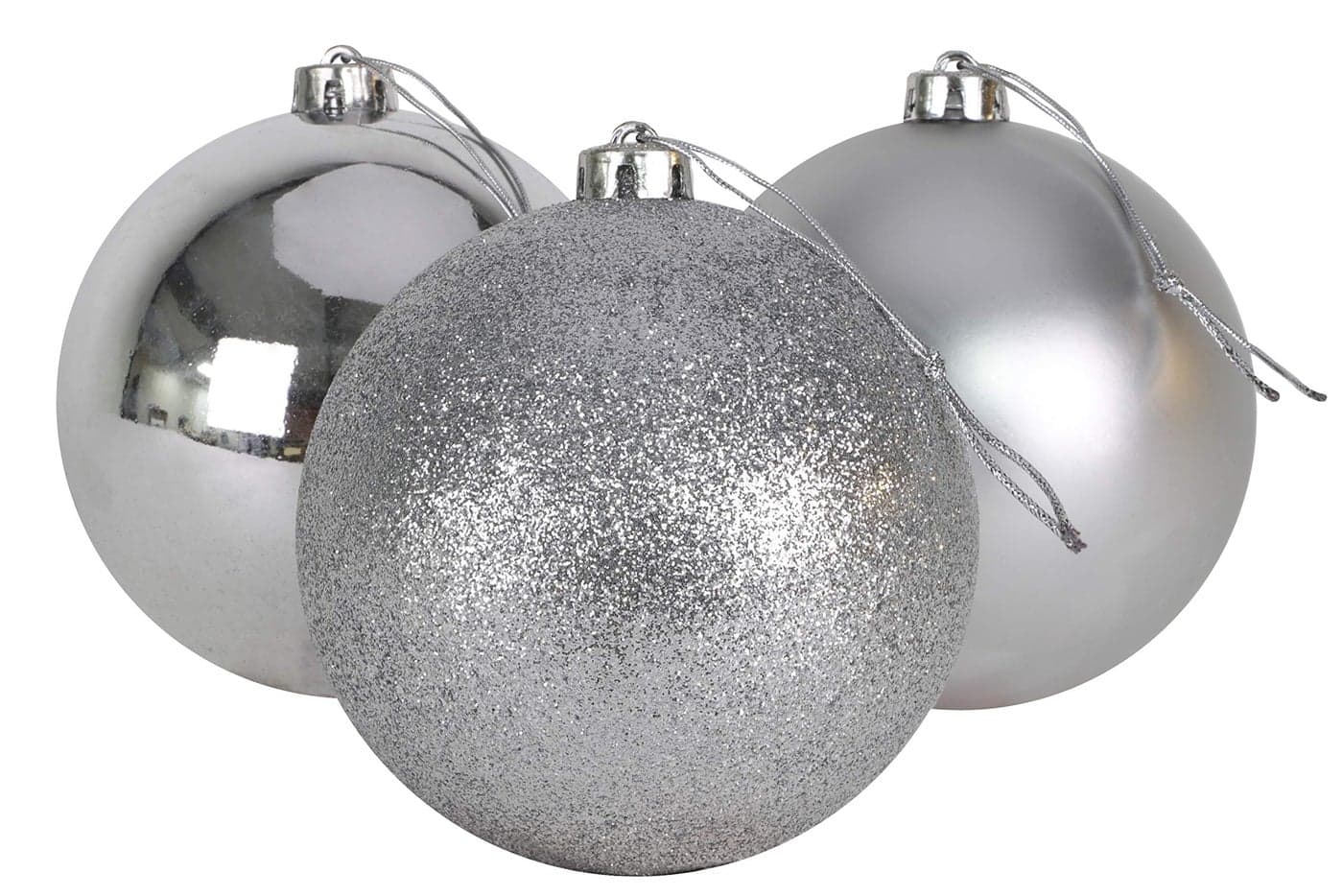 Christmas Concepts 3150mm Extra Large Baubles Shiny Matte Glitter Design Christmas Decorations Silver